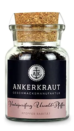 Ankerkraut Voatsiperifery Urwald Pfeffer, ganze Körner, Premium-Pfeffer, 60g im Korkenglas