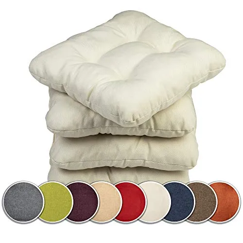 sunnypillow 4er Set Stuhlkissen 40x40 cm - Bequeme Polsterauflage für Haus und Garten - Polster für Stühle & Sessel, 8cm dicke Auflage für höchsten Sitzkomfort, wasserabweisend und pflegeleicht, in vielen Farben erhältlich.