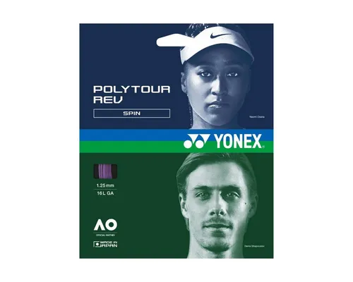 Yonex Tennissaite Poly Tour Rev (Polyester/achteckig) violett 12m Set, Saitendicke: 1.30