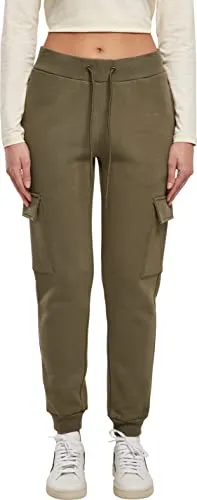 Urban Classics Damen Cargo Sweat Pants Olive, XXL - Sport-Jogginghosen für Damen, bequeme Passform mit elastischem Bund und praktischen seitlichen Taschen, ideal für Sport und Freizeit.