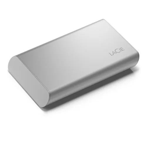 LaCie Portable SSD 500GB, USB-C 3.1 - Externe Festplatte mit extrem schnellen Lese-/Schreibgeschwindigkeiten von bis zu 1050/1000 MB/s. Langlebiges Design, ideal für Mac und Windows, Plug-and-Play mit USB-C-Anschluss.
