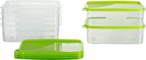 MiraHome Gefrierdosen 6x2L – Luftdichte Vorratsdosen für Küche und Mealprep - Frischhaltedosen Set mit 6 rechteckigen Dosen (2L) in Grün, ideal für Aufbewahrung im Kühlschrank und Gefrierfach. Hochwertige, BPA-freie Dosen sorgen für frische Lebensmittel und Ordnung in Ihrer Küche.