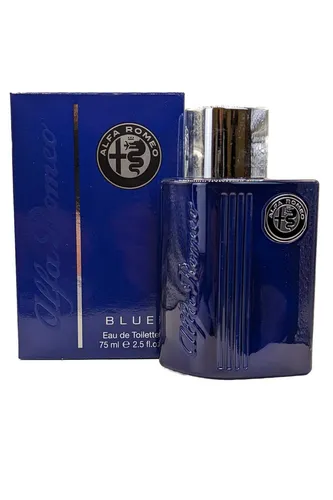 Alfa Romeo Blue Eau de Toilette 75 ml - Herrenparfüm mit einzigartiger Duftkomposition aus frischer Minze und kraftvollen Hölzern, ideal für den energetischen Mann.