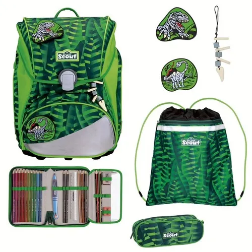 Scout Alpha Movie Star Schulranzen-Set 5-teilig - Ergonomischer Schulranzen mit höhenverstellbaren Gurten, LED Display und viel Stauraum – ideal für die Sicherheit und den Komfort Ihres Kindes.