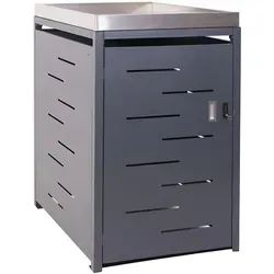 Mülltonnenverkleidung HHG 375 mit Pflanzkasten, Edelstahl-Metall-Kombi