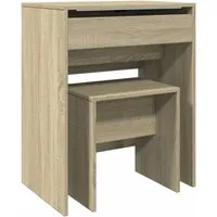 vidaXL Schminktisch mit Hocker und Spiegel, Sonoma-Eiche von vidaXL
