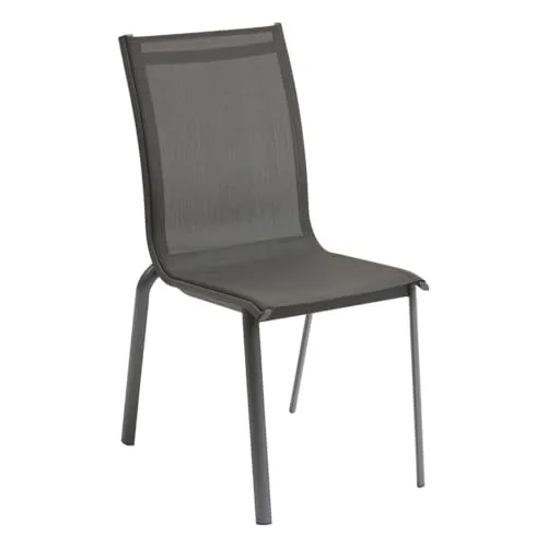 Hespéride Stapelbarer Gartenstuhl Axant Anthrazit & Graphit - Essstühle, wetterfest und platzsparend stapelbar für den perfekten Einsatz im Garten oder auf der Terrasse.