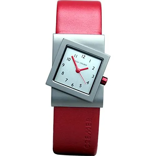 Uhr - Turn - rot/silberfarben - Elegante Damenarmbanduhr in rot und silber, mit modernem Design und präzisem Quarzwerk für jeden Anlass.