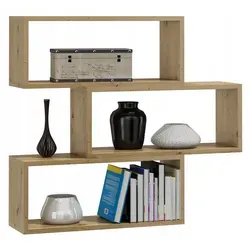 Matkam Möbel Wandregal Eiche Artisan - Elegantes Wandregal aus stabilen Holzwerkstoffen, ideal für kleine Räume mit bis zu 30 kg Tragkraft – perfekt für Bücher und Dekoration.