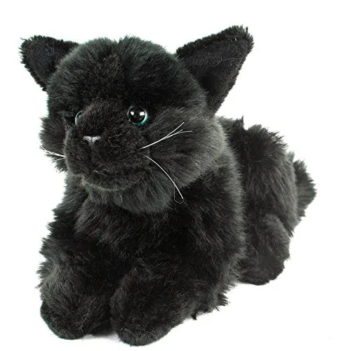 Teddys Rothenburg Kuscheltier Katze Merle schwarz 30 cm - Kuscheltiere, 30 cm große schwarze Katze Merle aus kuschelweichem Plüsch, waschbar und ideal für Kinder, die ein süßes und anschmiegsames Spielzeug suchen.