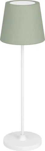 EGLO LED Akku Tischleuchte Leonero, Tischlampe kabellos, grün-weiße Nachttischlampe, touch dimmbar, USB aufladbar, warmweiß-neutralweiß