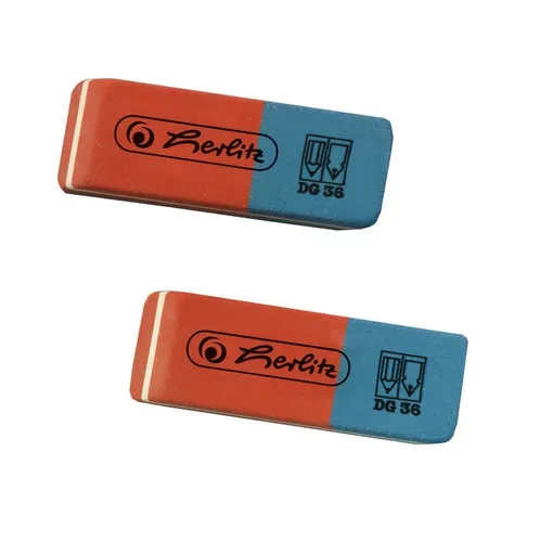 Herlitz Radiergummi 2 Herlitz Radierer / Farbe: rot/blau / radiert Bleistift und Tinte