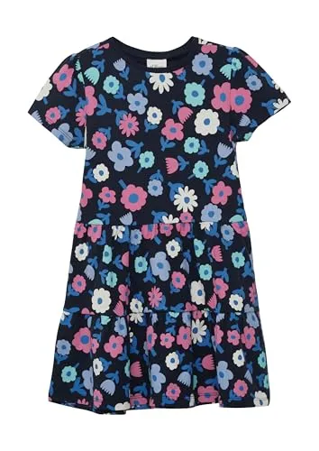 s.Oliver Ausgestelltes Stufenkleid mit Puffärmeln in blau von s.Oliver