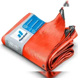 Abdeckplane 140 g/m2 (1,5 x 6 m, Orange) wasserdichte Plane mit Ösen