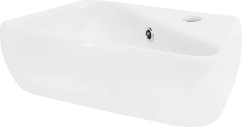 ML-Design Keramik Waschbecken 45x27 cm, eckig mit Hahnloch - Badezimmer Eckwaschbecken, elegantes Design und pflegeleichte, robuste Keramik für eine lange Lebensdauer – ideal für moderne Badezimmer.