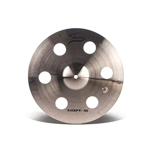 Fame Masters, B20 Holey Crash 14 Zoll, Handgefertigtes Medium Stärke Crash Becken, B20 Bronze, Traditional Finish, Ausgewogener & Explosiver Sound