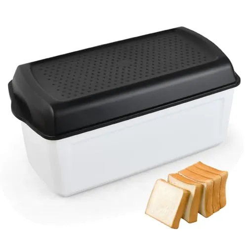 Focenat Brotkasten inkl. praktischem Box-Trenner, Brotbox mit Deckel, BPA-Frei, Brot Aufbewahrungsbox, Brotaufbewahrung, Brotkästen, Brot Lange Aufbewahren und Frisch Halten (33 x 17 x 15 cm)