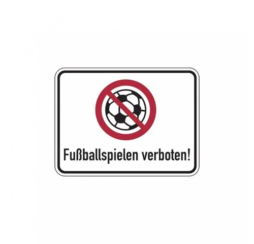 König Werbeanlagen Hinweisschild - Fußballspielen verboten!, 300 x 400 mm - Hinweisschilder für Innen- und Außenbereich, aus robustem Aluverbund, ideal für die klare Kommunikation von Verboten.