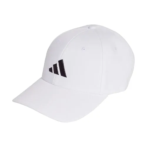 adidas Unisex Baseball Cap Cotton New Logo, White/Black, M-L