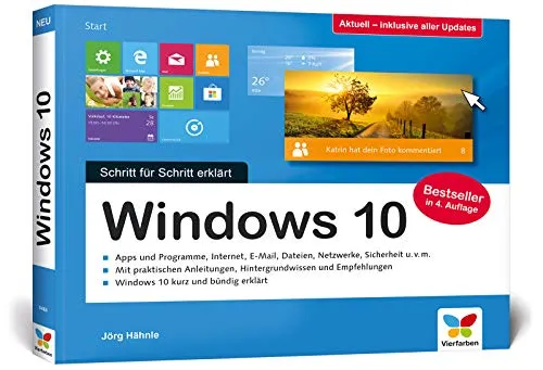 Windows 10: Schritt für Schritt erklärt. Das Handbuch im praktischen Querformat. Komplett in Farbe. Aktuell inkl. April 2018 Update.