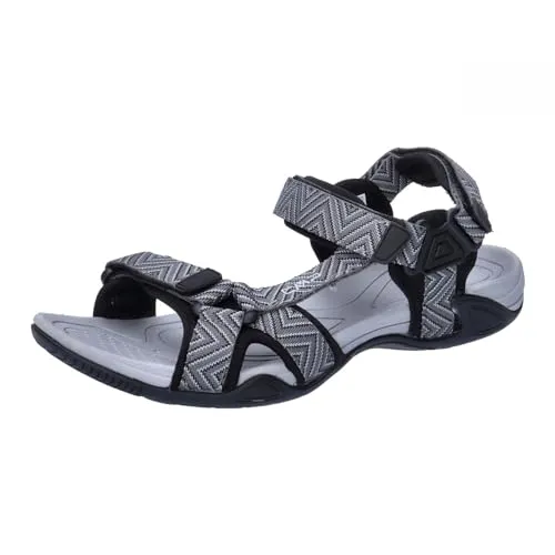 CMP Hamal Hiking Sandal grey-nero (48UR) 44 - Wanderschuhe für Herren, ideal für aktive Sommerausflüge mit ergonomischer Passform und drei verstellbaren Klettverschlüssen für optimalen Tragekomfort.