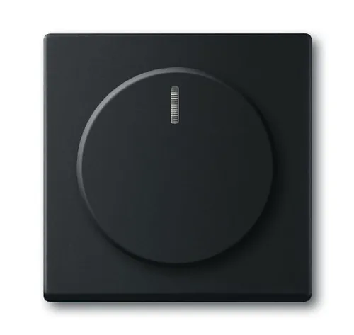 Busch-Jaeger Abdeckung Dimmer Future Linear Tiefschwarz (RAL 9005) - Elegante Bauform mit transparentem Leuchtring für optimalen Komfort in Ihrem Smart Home