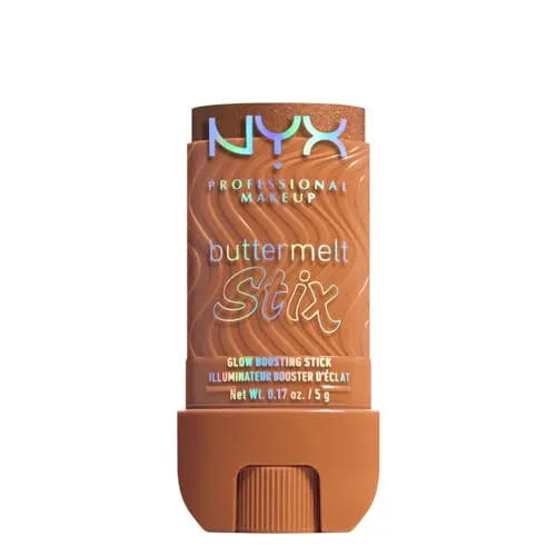 NYX Professional Makeup Buttermelt Stix, Glow Boosting Highlighter Stick mit Sheabutter & butterweicher Textur für natürlichen Glazed-Glow, wischfest & bis 8h Halt, Farbe: 12 It's Giving Melt