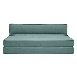 2-Sitzer-Schlafsofa graugrüner Stoff KATY in türkis von Miliboo