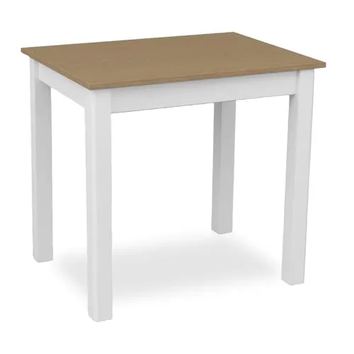 Metdrew Esstisch aus Holz | 80x60 | holztisch | für 2 Personen | klein Tisch | Skandinavischer Stil | aus Kiefernholz | küchentisch | Tischplatte: Eiche Hell