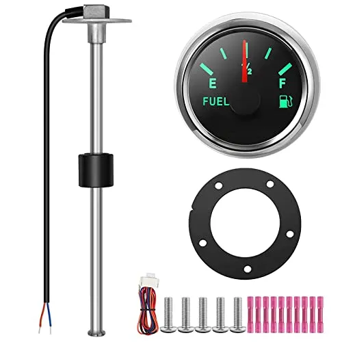 Kraftstoffanzeige,Rupse Universal Auto Kraftstoffstandsanzeige Tankuhr mit Wasserstandssensor Kraftstoffsensor für Auto/SUV/Boot/Pkw Lkw/Wohnmobil (175mm)
