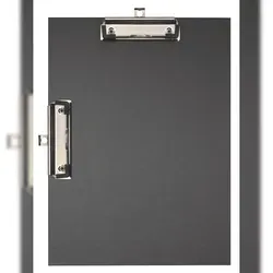 Falken 15061740 Klemmbrett für DIN A4, Hartpappe mit Kraftpapierbezug, Doppelklemme - Schwarz