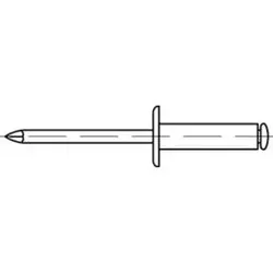 Blindniete Alu/Stahl verzinkt Flachkopf K 9,5 3,2 x 12 S