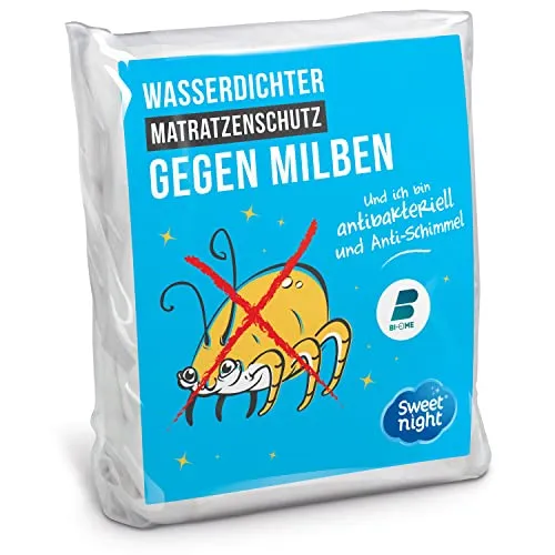 Sweetnight - Matratzenschoner 2x70x200 cm | Gelenkbett | Wasserdichte und Anti-Staubmilben-Matratzenauflage | 100 % Baumwollvlies | Leise und atmungsaktiv, Weiß