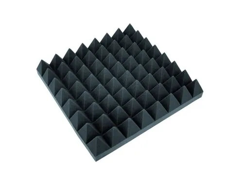 OMNITRONIC Akustikschaumstoff Pyramide 100mm, 50x50cm - Akustikschaumstoff zur Schallabsorbation mit hoher akustischer Absorbation, flexibel anbringbar und B1 schwer entflammbar - Qualität von Omnitronic.