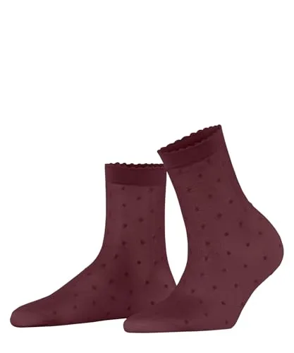 FALKE Damen Socken Dot 15 DEN W So transparent gemustert 1 Paar, Rot Ruby 8830, 39-42