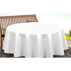 Beautex Tischdecke Uni Wachstuchtischdecke OVAL RUND ECKIG, Wachstuch abwischbar (1-tlg) weiß Eckig | 140 cm x 180 cm