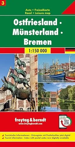 Ostfriesland - Münsterland - Bremen, Autokarte 1:150.000, Blatt 3 (freytag & berndt Auto + Freizeitkarten)