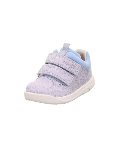 Superfit LILLO Lauflernschuh, Hellblau 8400, 22 EU - Lauflernschuhe für Mädchen mit herausnehmbarer Einlegesohle aus chromfreiem Leder, ideal für gesunde Kinderfüße und einfachen Einstieg dank 2 Klettverschlüssen.