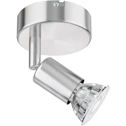 ledscom.de Leselampe Bettleuchte LUNARA, Edelstahl, chrom matt, inkl. LED GU10 Lampe (weiß, 5,3W, 504lm, 50°)