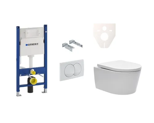 Unterbau-WC-Set Wand-WC GEBERIT-Spülkasten Softclose-Sitz Betätigungsplatte weiß