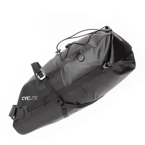 CYCLITE Saddle Bag 01 - Satteltasche black - Fahrradtasche mit 12,9 Liter Volumen, ultraleicht, robust und 100% wetterfest – ideal für Bikepacking und Langstreckenfahrten.