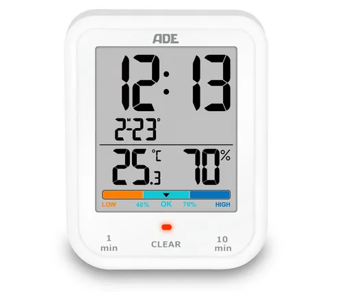 Tchibo - ADE Digitale Badezimmeruhr mit Hygrometer und Thermometer - weiß