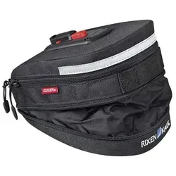 KLICKfix 0295S Satteltasche Micro 200 Expandable - Fahrradtaschen, praktische und erweiterbare Satteltasche mit Adapter für einfaches Anbringen und Abnehmen.