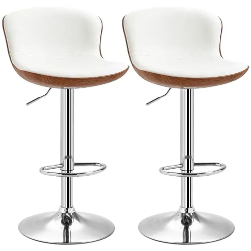 HOMCOM 2er-Set Barhocker mit Fußstütze, drehbar und höhenverstellbar