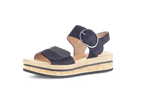 Gabor Damen Plateausandalen, Frauen Sandalen,Best Fitting,Plateausandaletten,Dicke Sohle,bequem,Sommerschuhe,Atlantik/Pazifik,38.5 EU / 5.5 UK