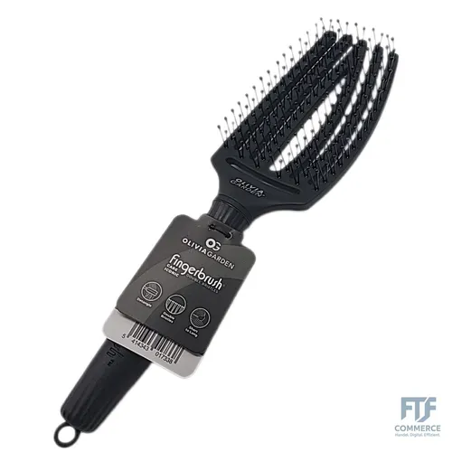 Olivia Garden Fingerbrush Care Iconic - Medium - Schwarz - Detangler Haarbürste