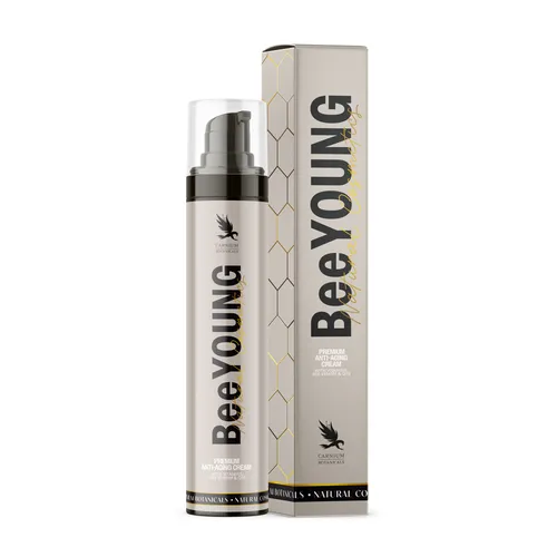 Carnium Botanicals BeeYOUNG – Bienengift Creme, 50ml | Gesichtscreme mit Bee Venom, Hyaluron, Q10, Vitamin E, Feuchtigkeitscreme Gesicht