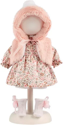 Llorens 1025908 Puppenkleidung für 35 cm Puppen - Puppen & Zubehör: Wunderschönes Kleiderset mit Blumenkleid und kuscheliger Weste aus hochwertigen Materialien für modische Abwechslung.