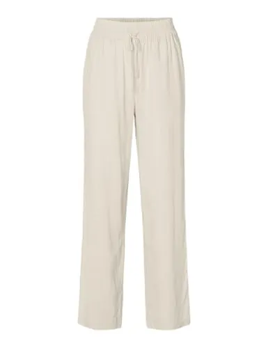 SELECTED FEMME A/S Damen Slfviva-gulia Hw Long Linen Pant Noos Hosen, Sandshell, 38 EU