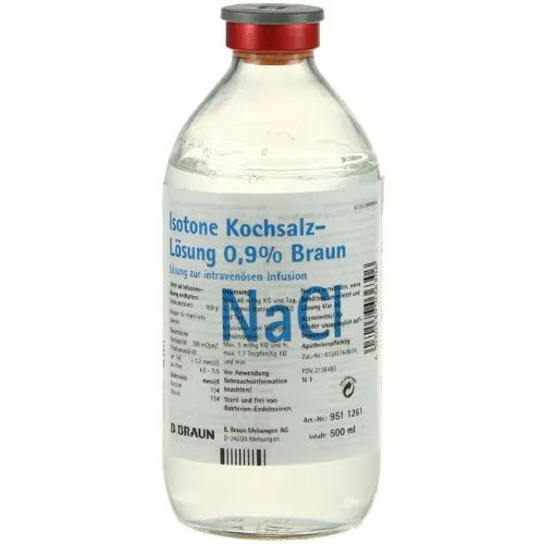 Isotone Kochsalz-Lösung 0,9% B. Braun, Glasflasche